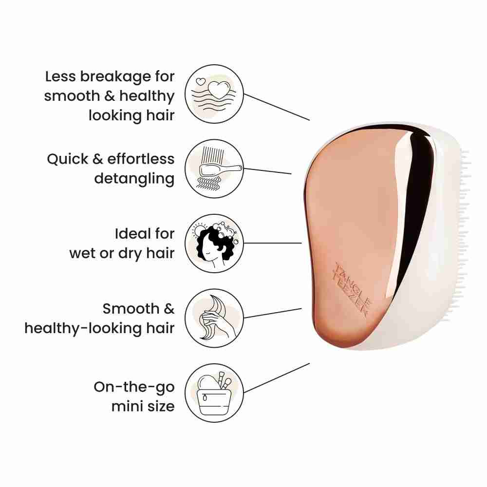 Compact Styler Detangling Hairbrush • Rose Gold/Ivory
