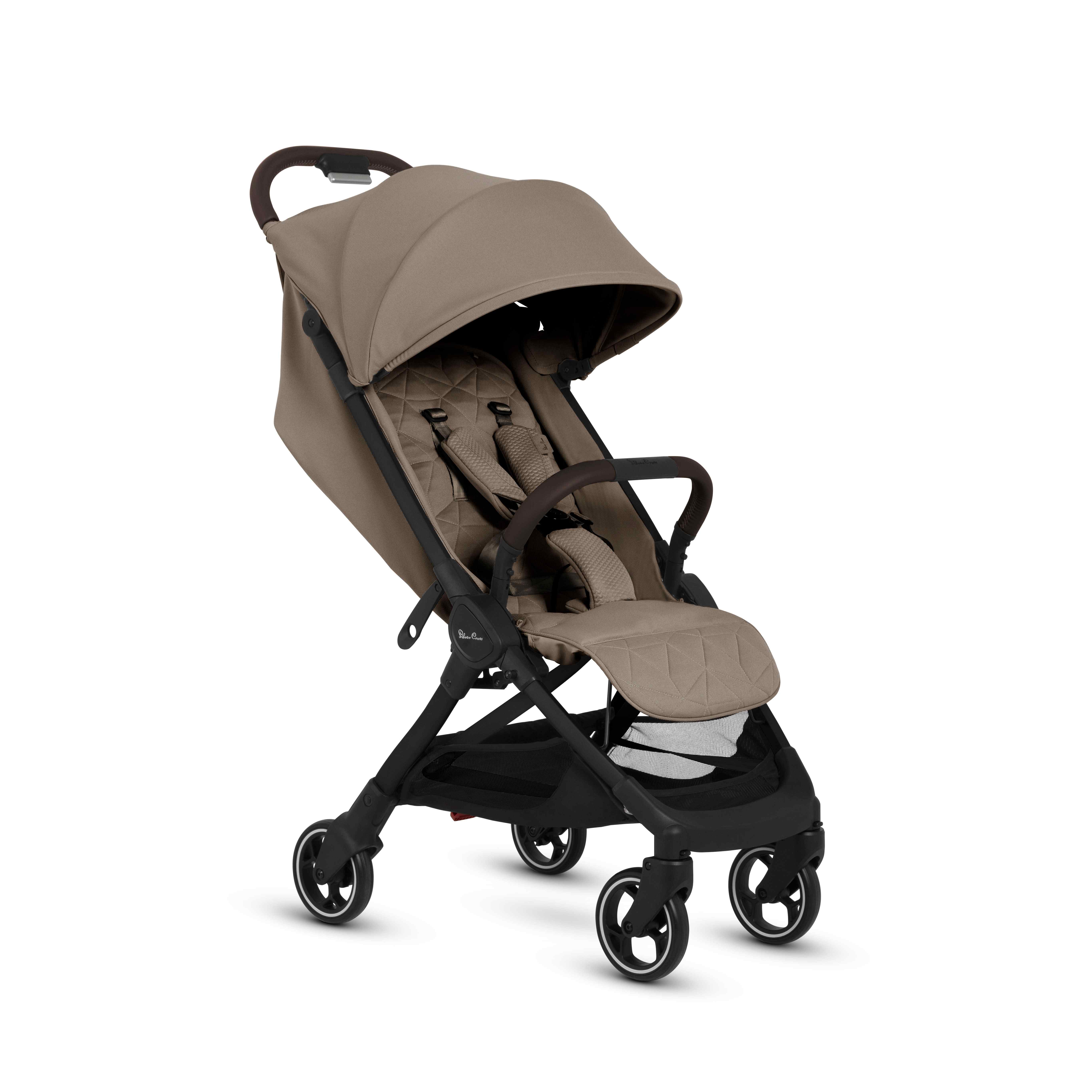 Silver Cross Clic 2 Cabin Friendly Stroller-One Hand Fold-Flat Reclining Seat-Includes Rain Cover-2 Years Warranty-Pram for 0 to 4Y (Upto 22 Kg)-Cobble