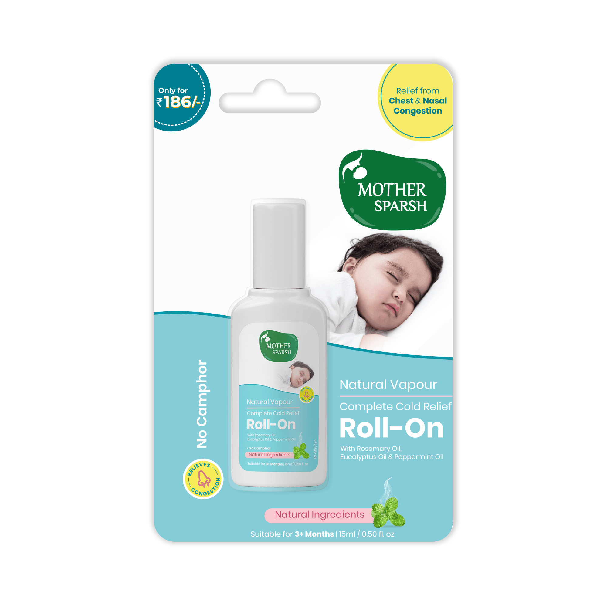 Mother Sparsh Natural Vapour Roll On 15Ml
