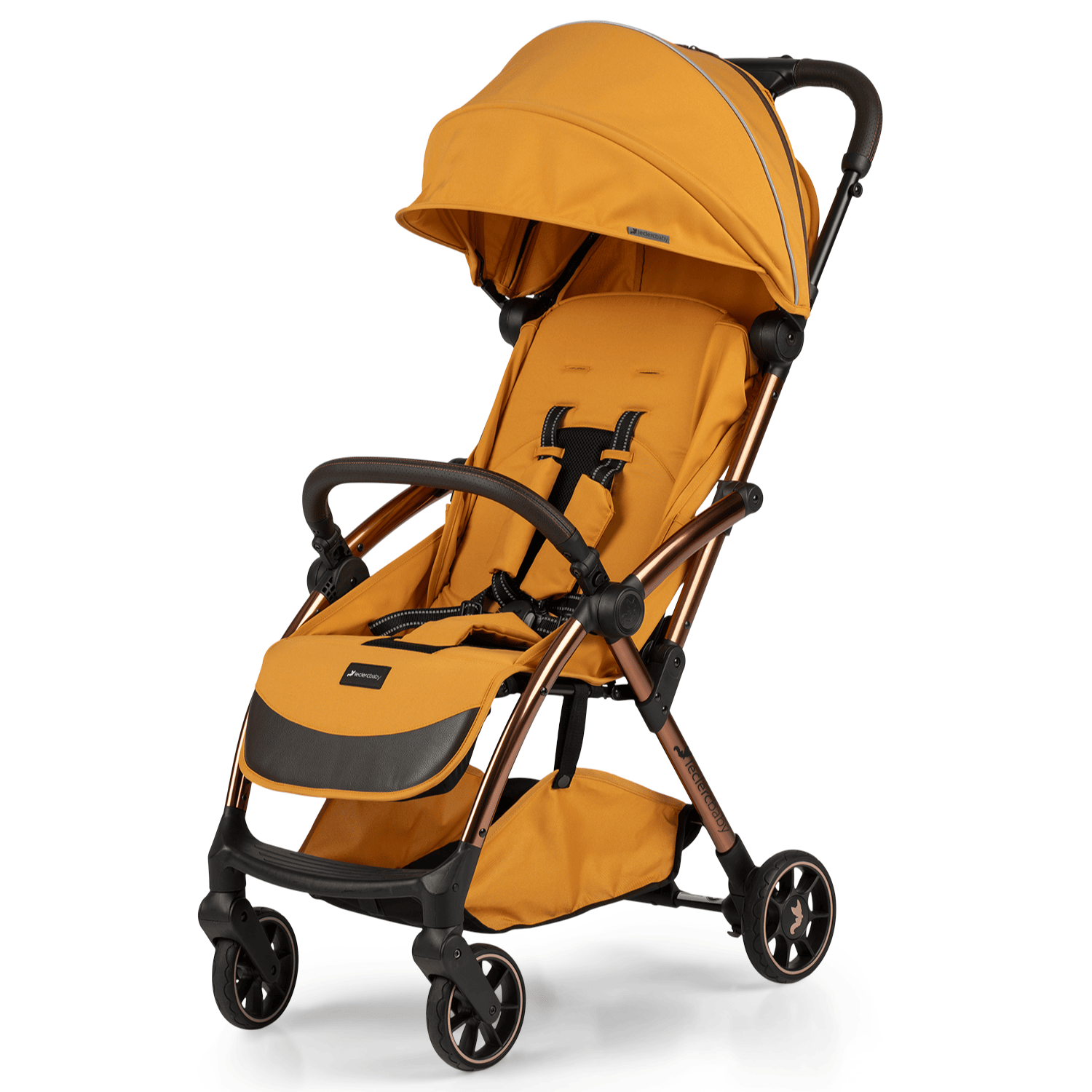Leclerc Baby Influencer Air- Cabin Friendly Stroller- Flat Reclining Seat- One Touch Fold- (Upto 22Kg)- Mustard