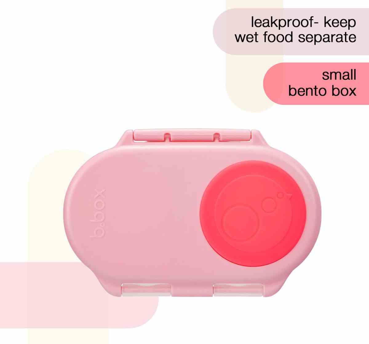 b.box Leakproof Snackbox for Toddlers - 2 Sections, Easy Carry and BPA-Free - Flamingo Fizz Light Pink