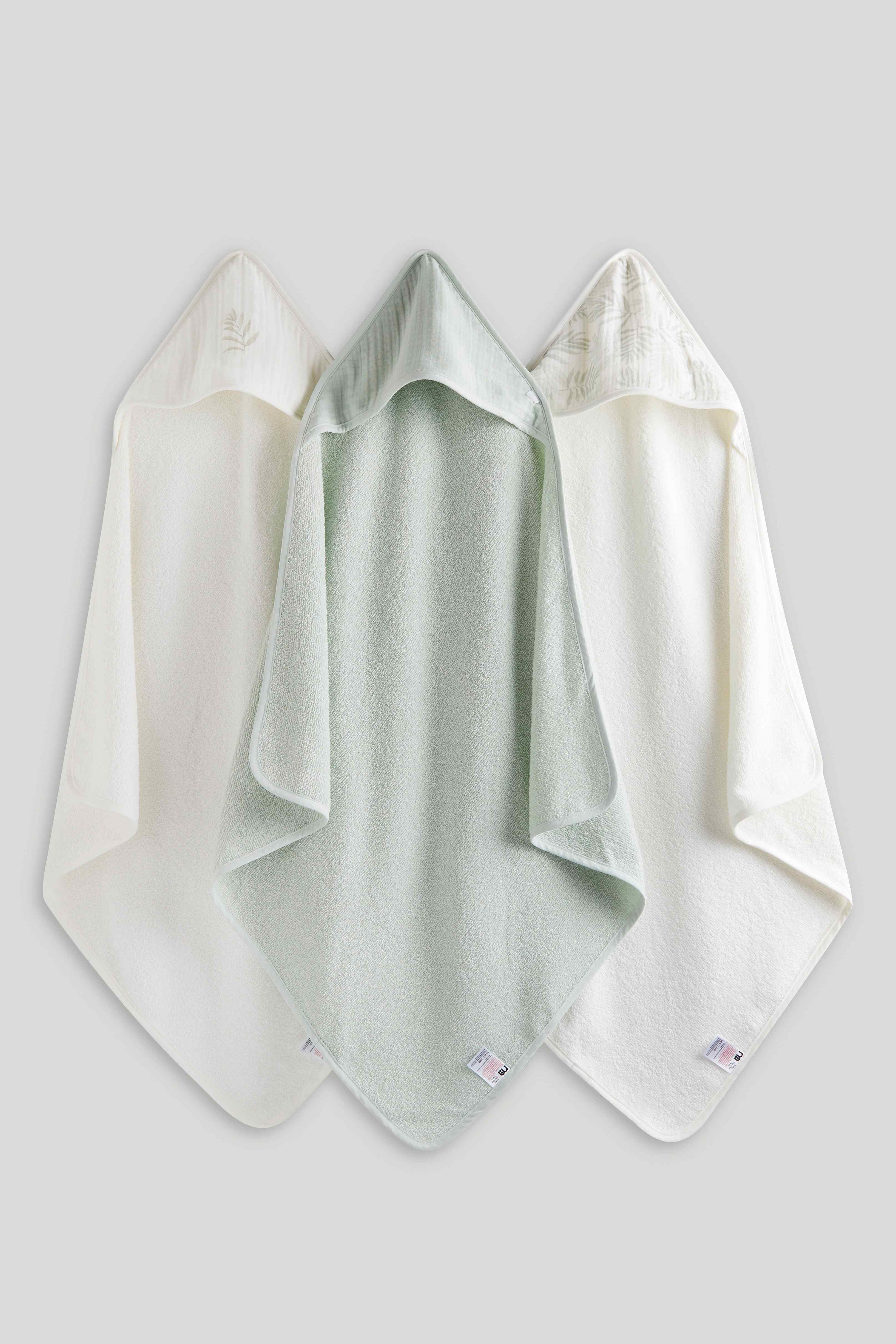 Mothercare Unisex Cuddle 'N' Dry Hooded Towels - Pack of 3 - Multicolor