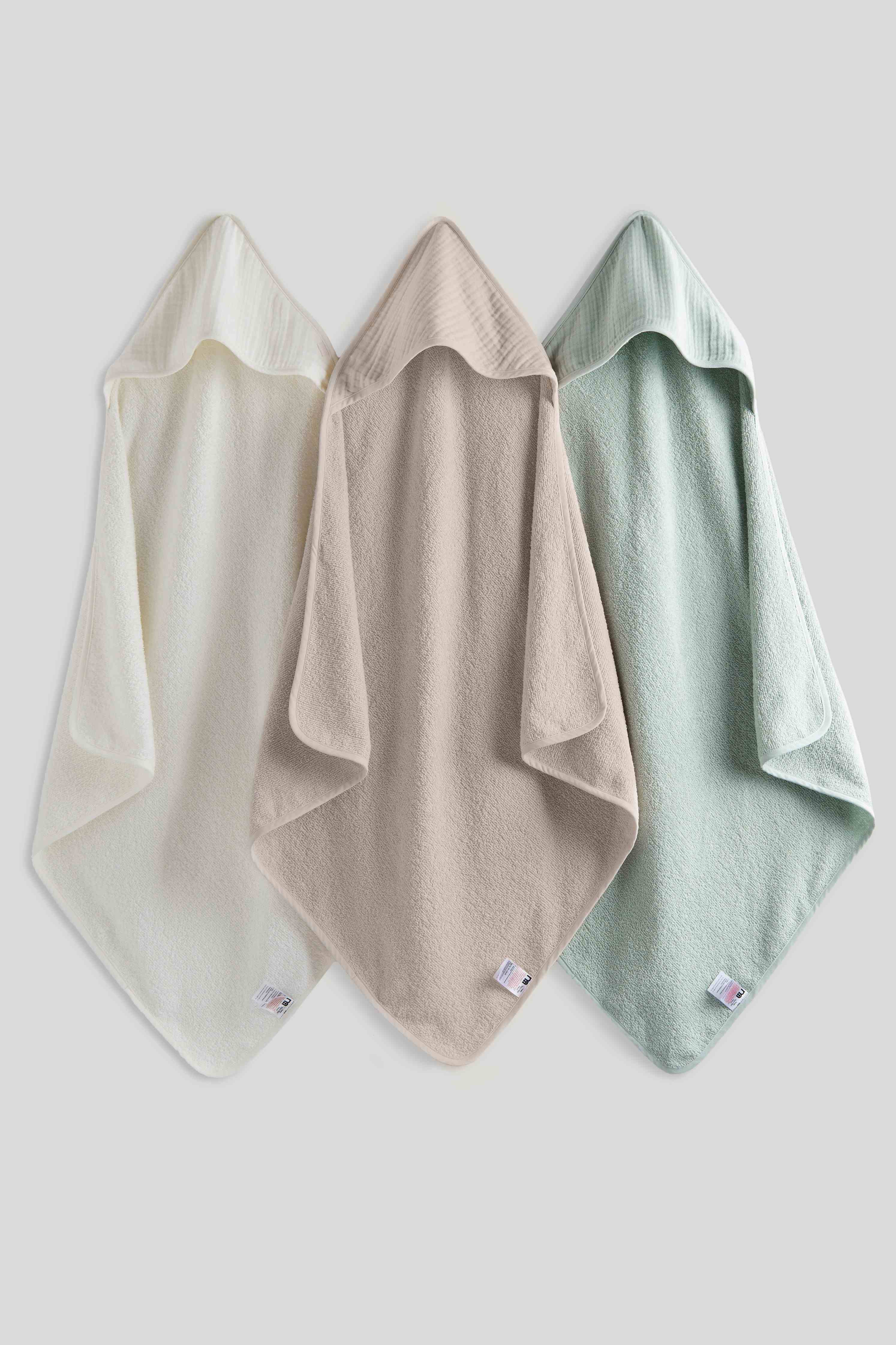 Mothercare Unisex Cuddle 'N' Dry Hooded Towels - Pack of 3 - Multicolor