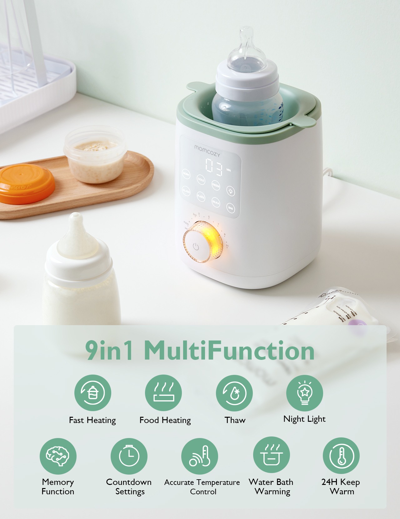 Momcozy Sterilizers & Warmer Baby Bottle Warmer - White