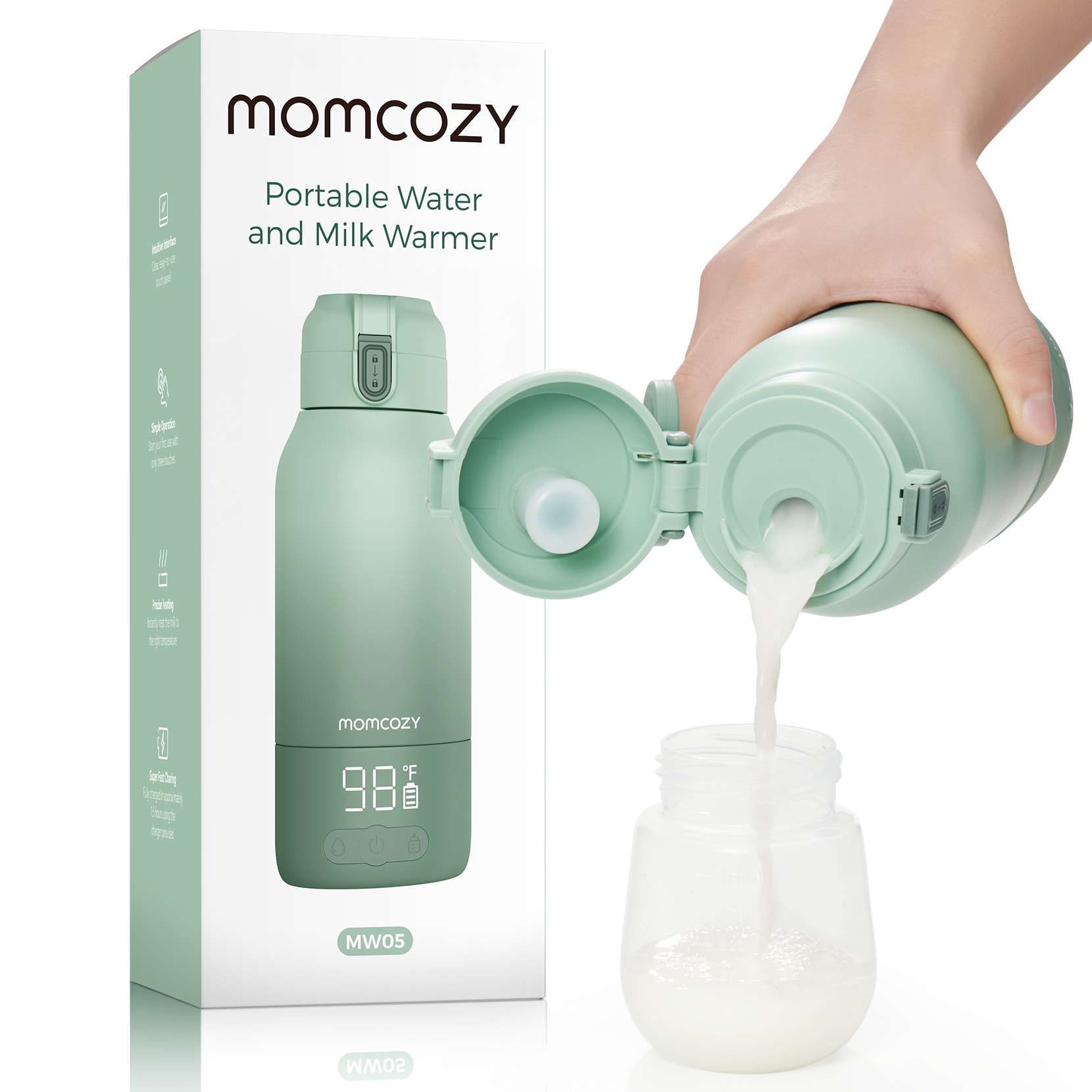 Momcozy Sterilizers & Warmer Portable Breast Milk & Water Warmer - Green