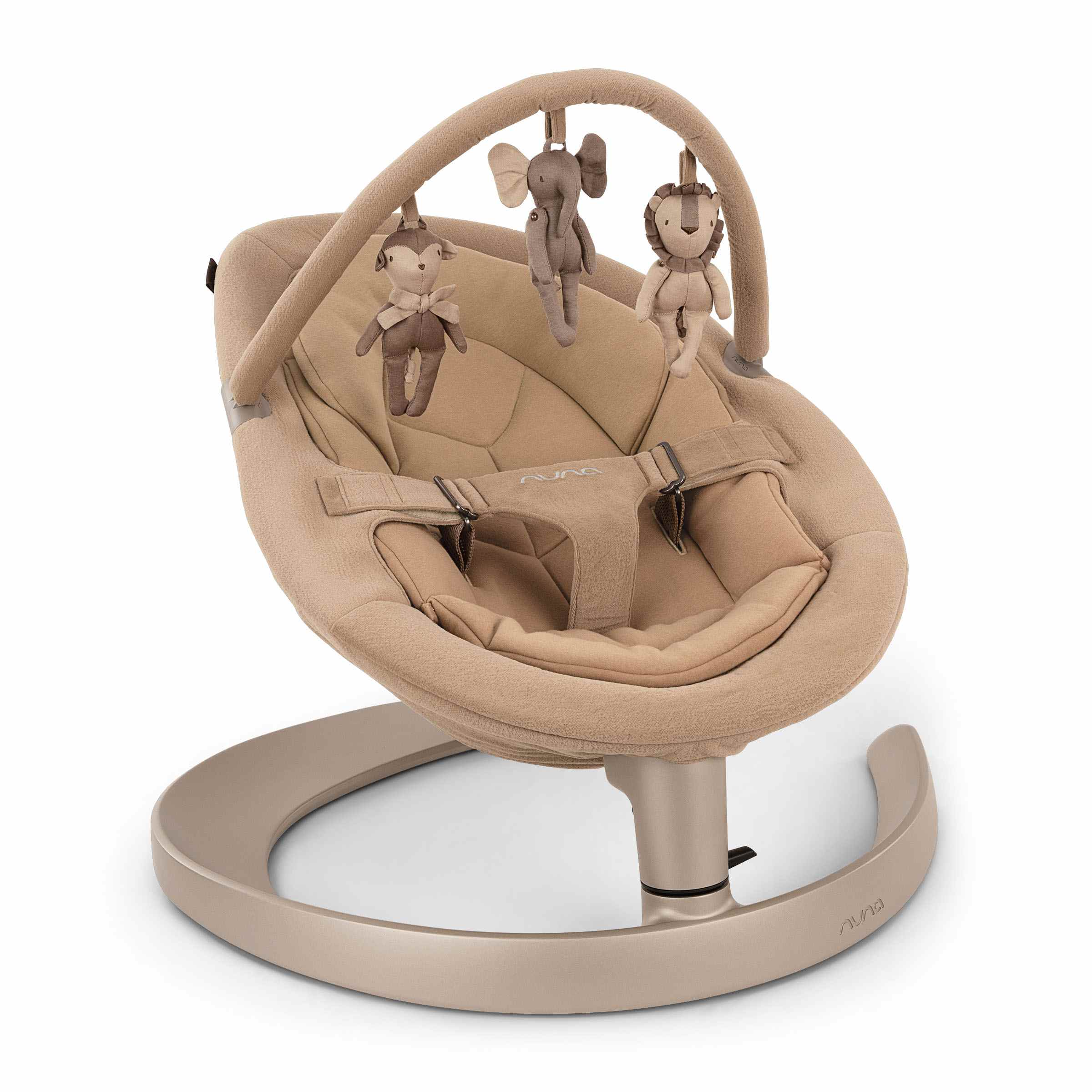 Nuna Leaf Grow Baby Bouncer-Sleek Design-Rock Solid Base with Motion Lock-3 Ergonomic Recline Positions (New Born to 60 kg)-Teddy
