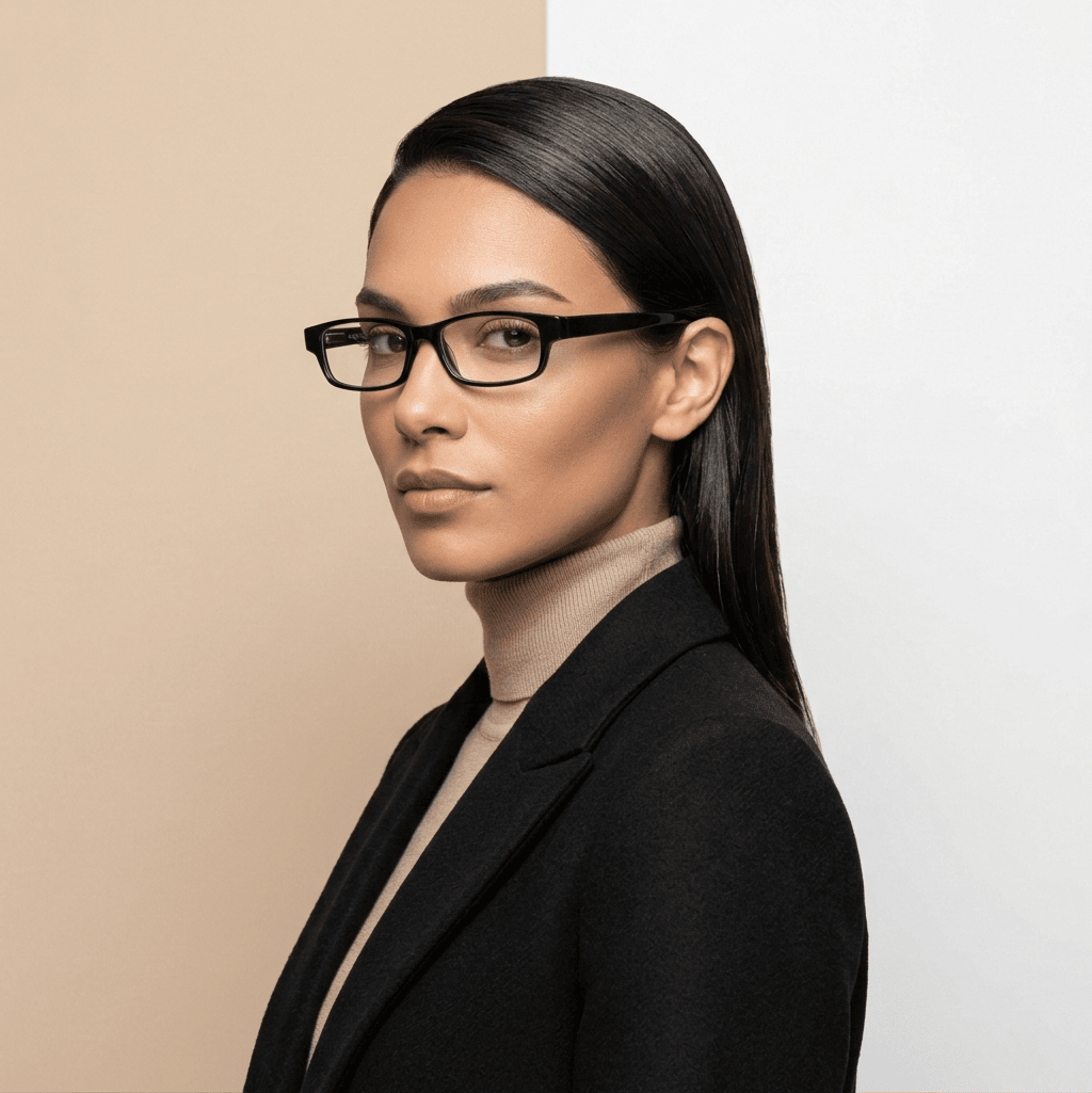 Black Rectangle Reading Glasses for Unisex