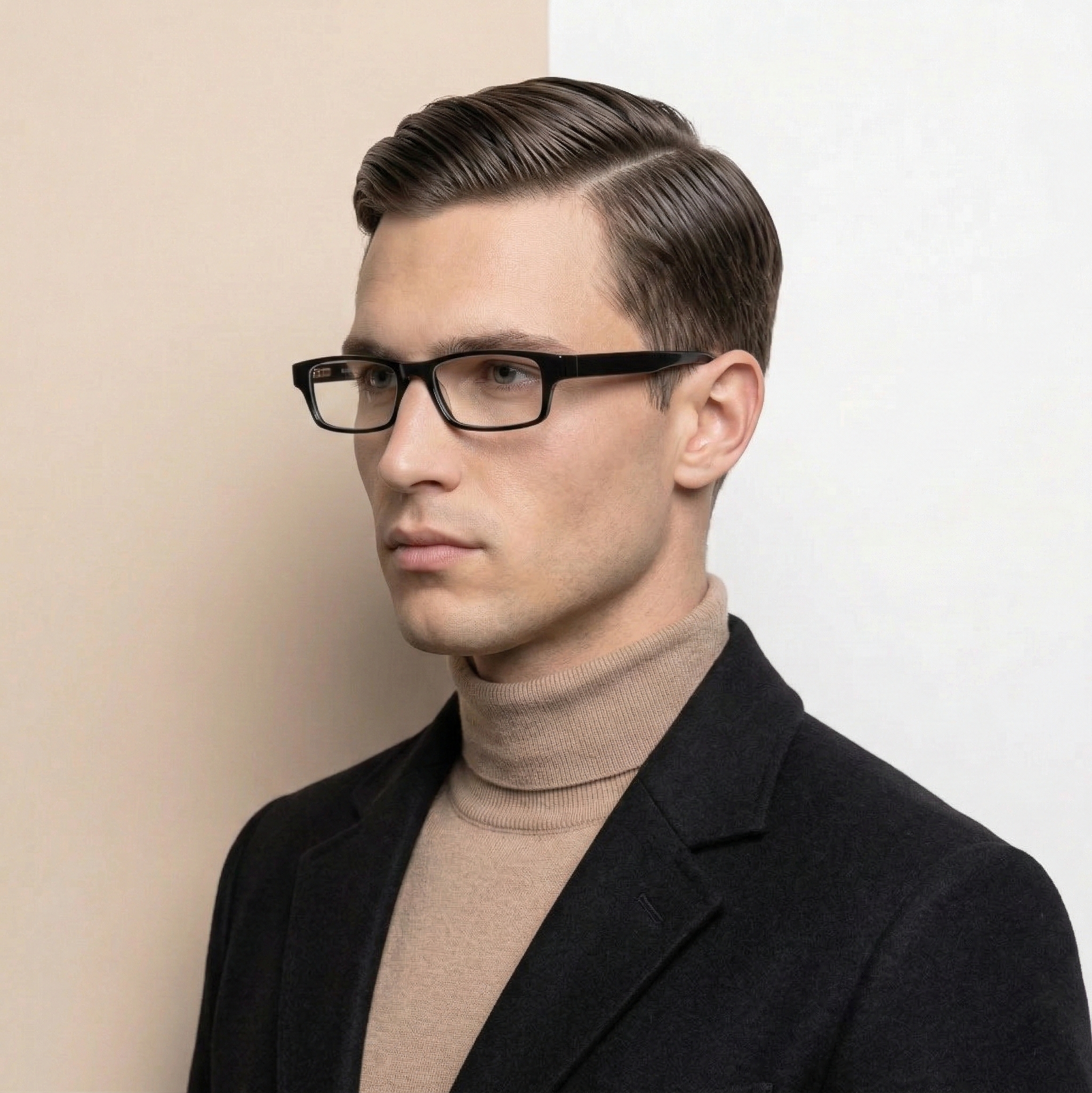 Black Rectangle Reading Glasses for Unisex