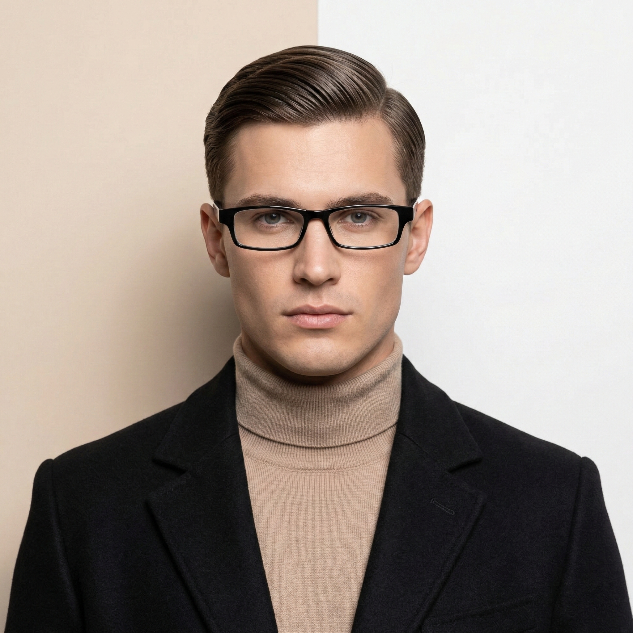 Black Rectangle Reading Glasses for Unisex