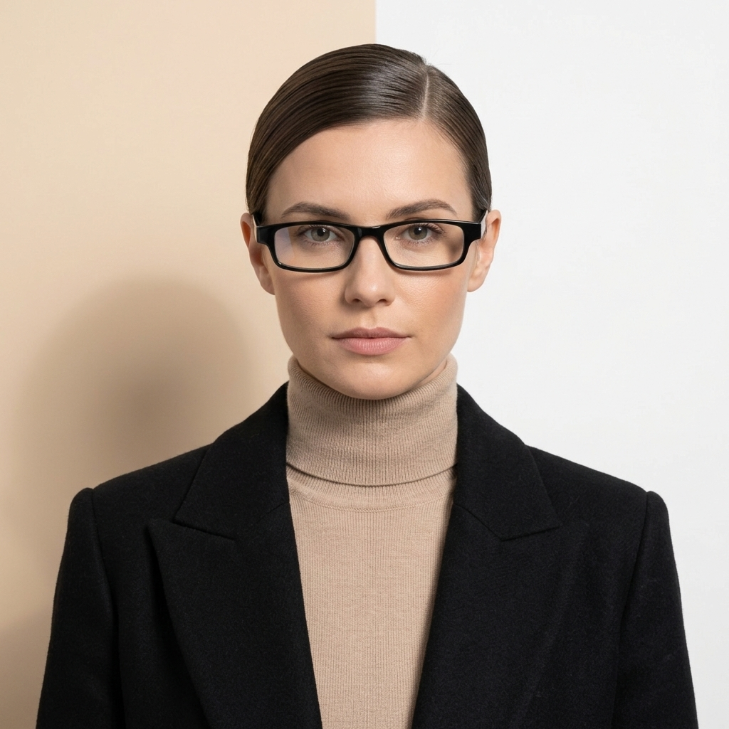 Black Rectangle Reading Glasses for Unisex