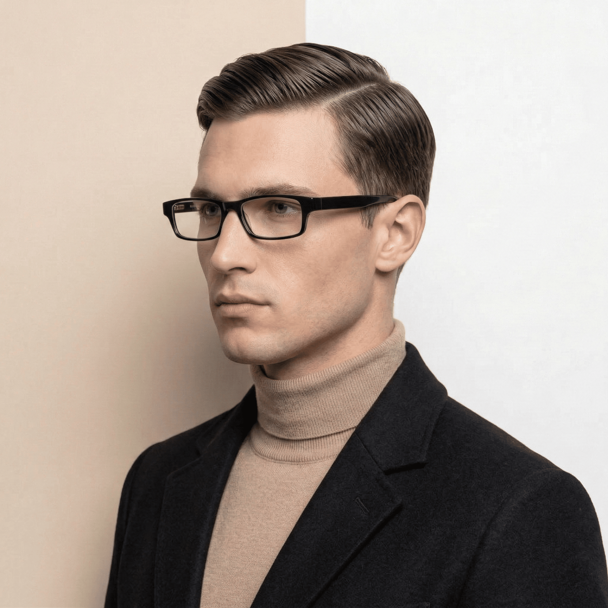 Black Rectangle Reading Glasses for Unisex