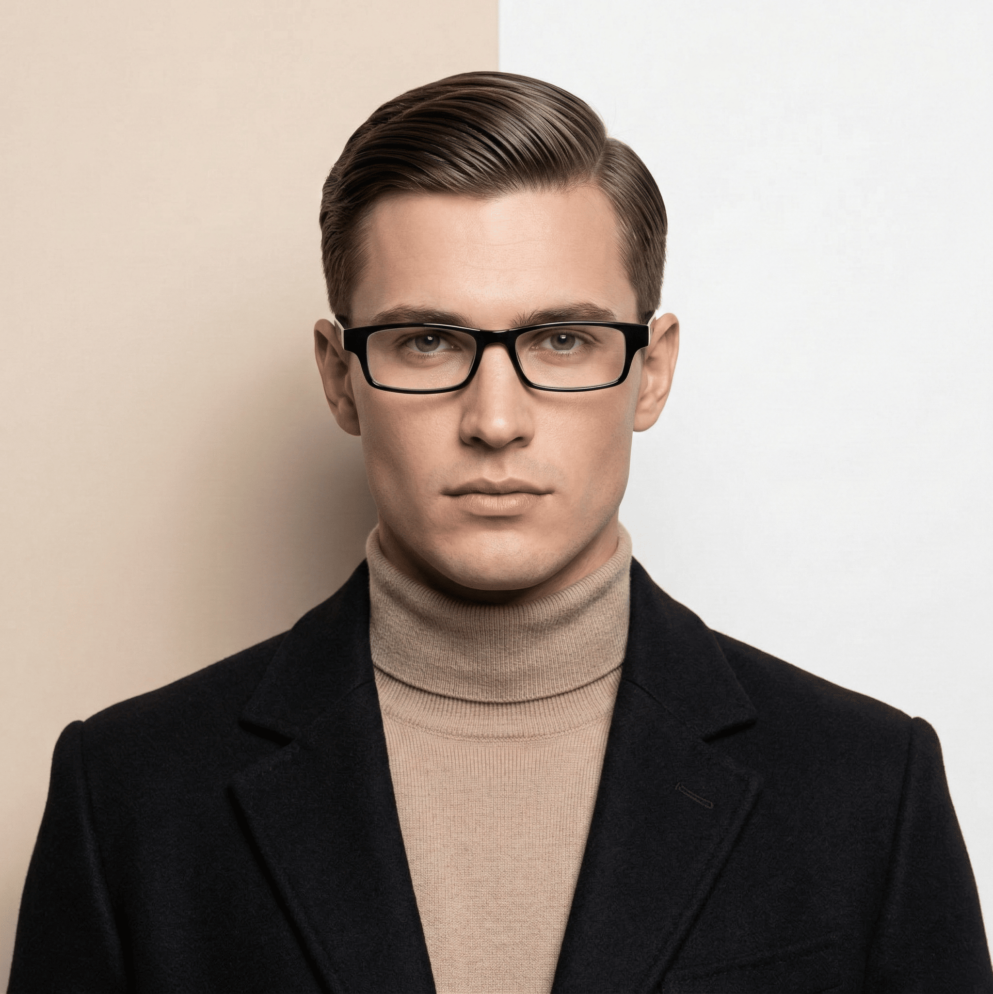 Black Rectangle Reading Glasses for Unisex