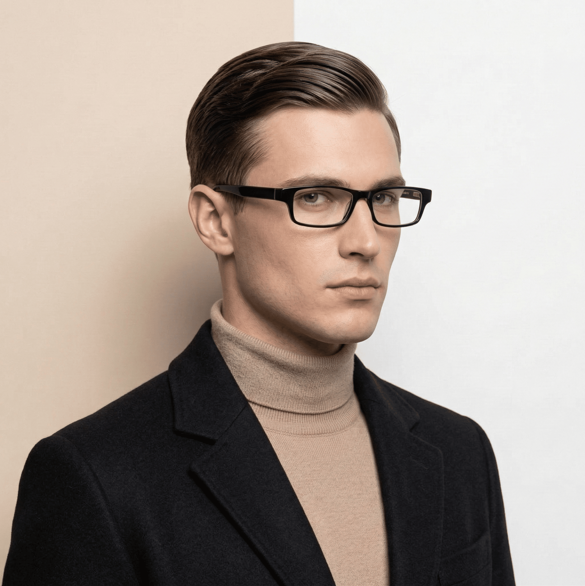 Black Rectangle Reading Glasses for Unisex