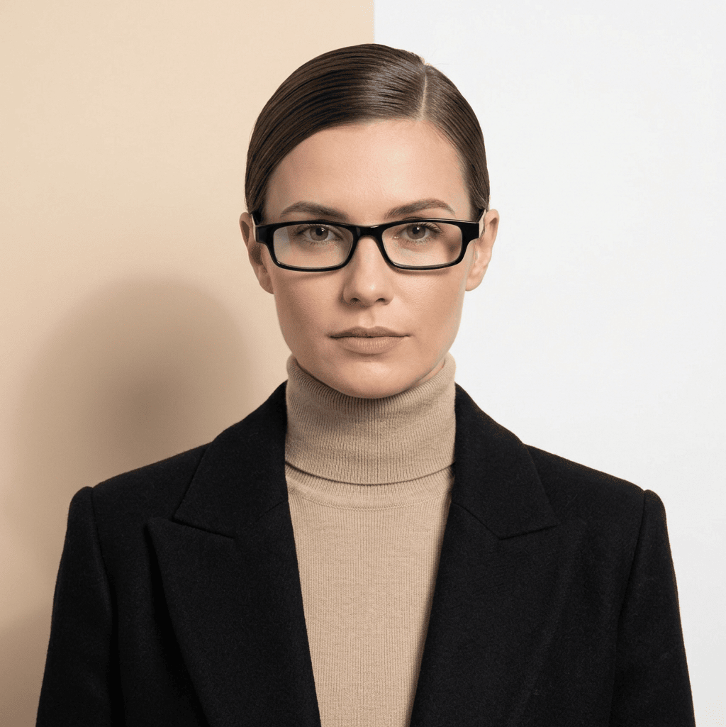 Black Rectangle Reading Glasses for Unisex