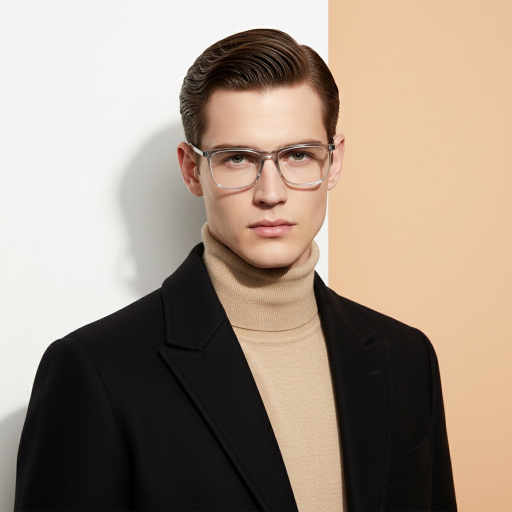 Grey Rectangle Frame for Men +VIBE