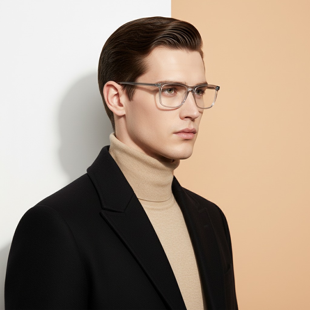 Grey Rectangle Frame for Men +VIBE