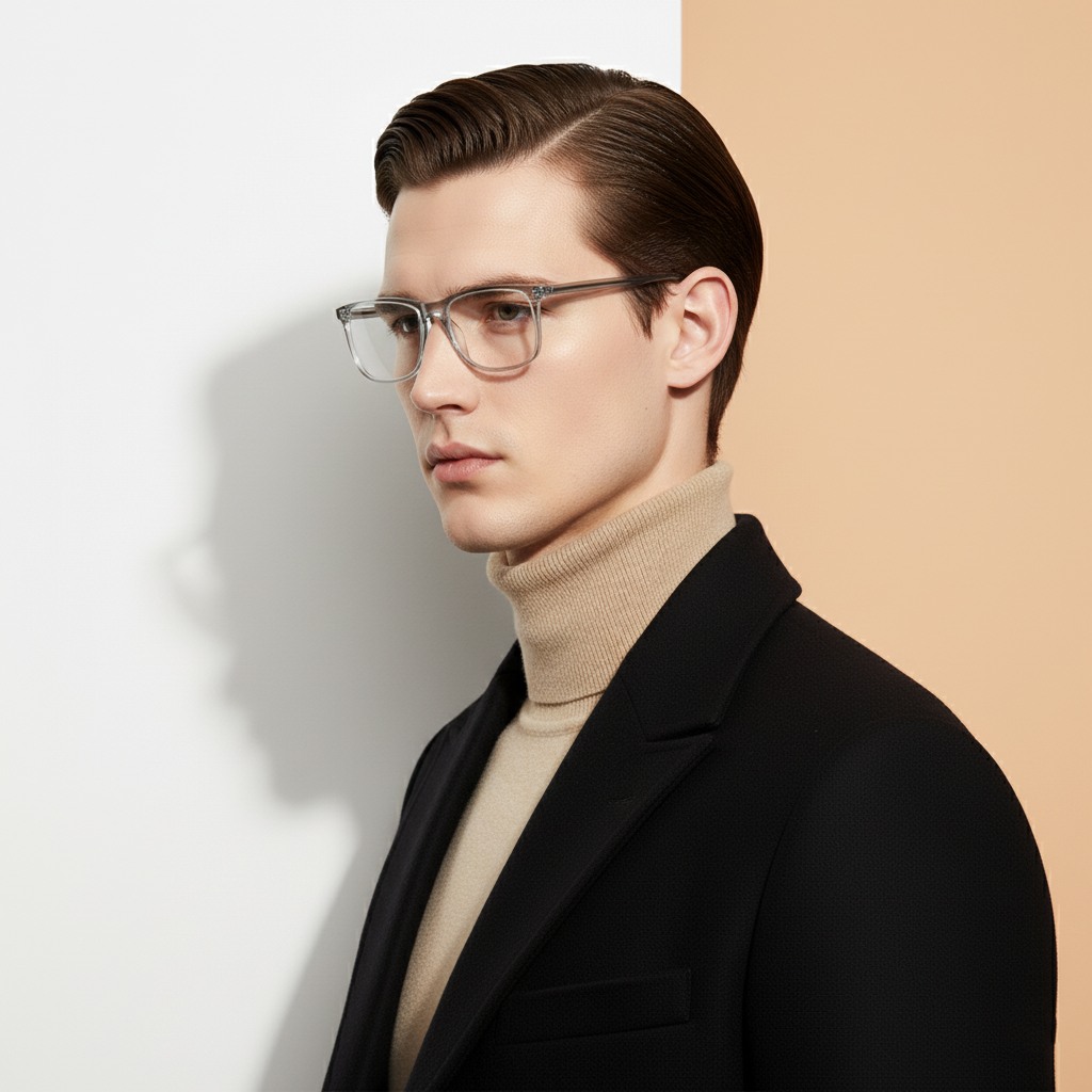 Grey Rectangle Frame for Men +VIBE