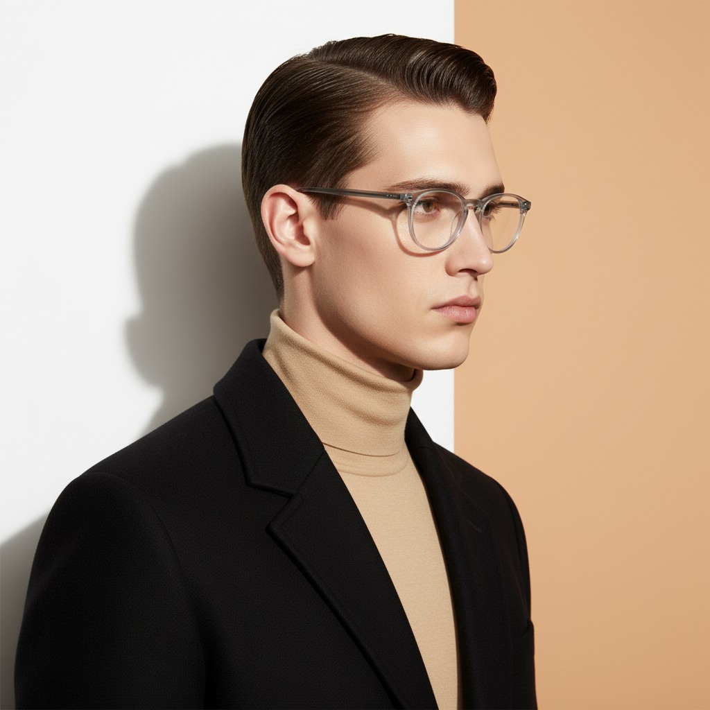 White Round Frame for Men