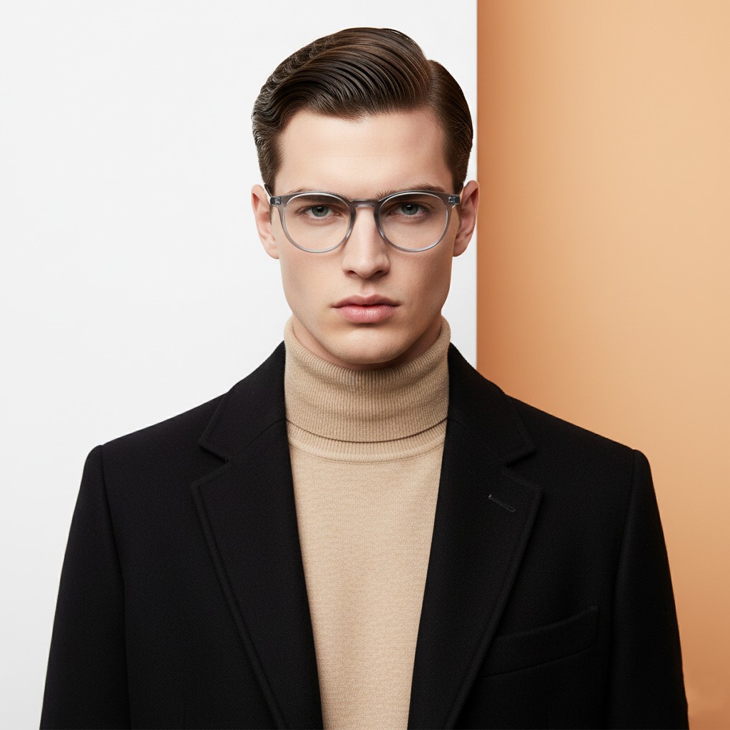 Transparent Round Frame for Men