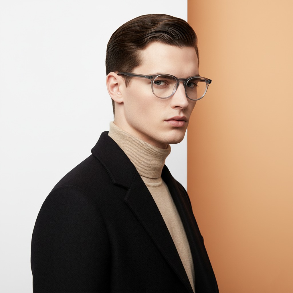 Transparent Round Frame for Men