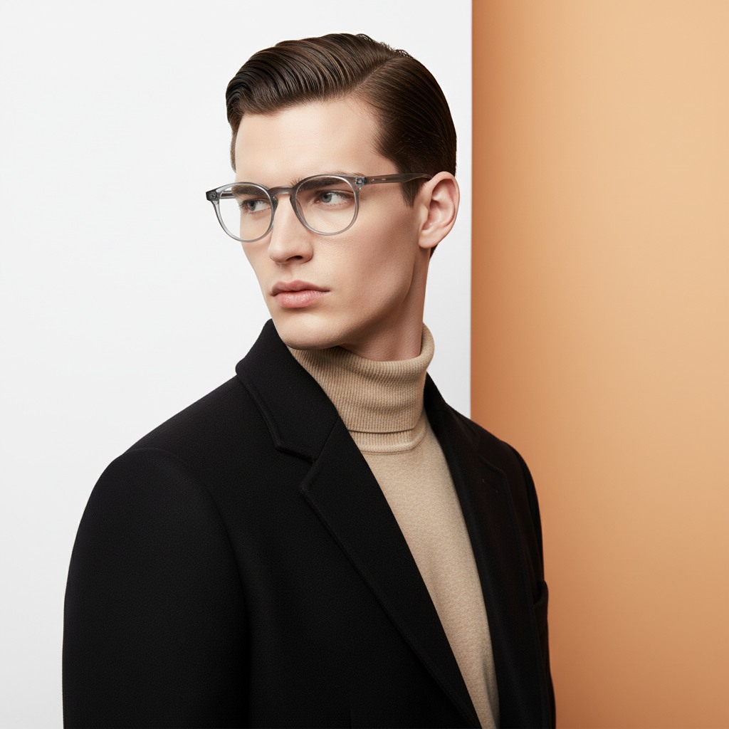 Transparent Round Frame for Men