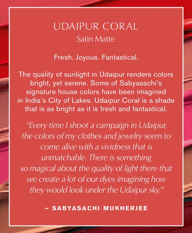 ESTEE LAUDER x SABYASACHI Limited Edition Lipstick Collection • Udaipur Coral