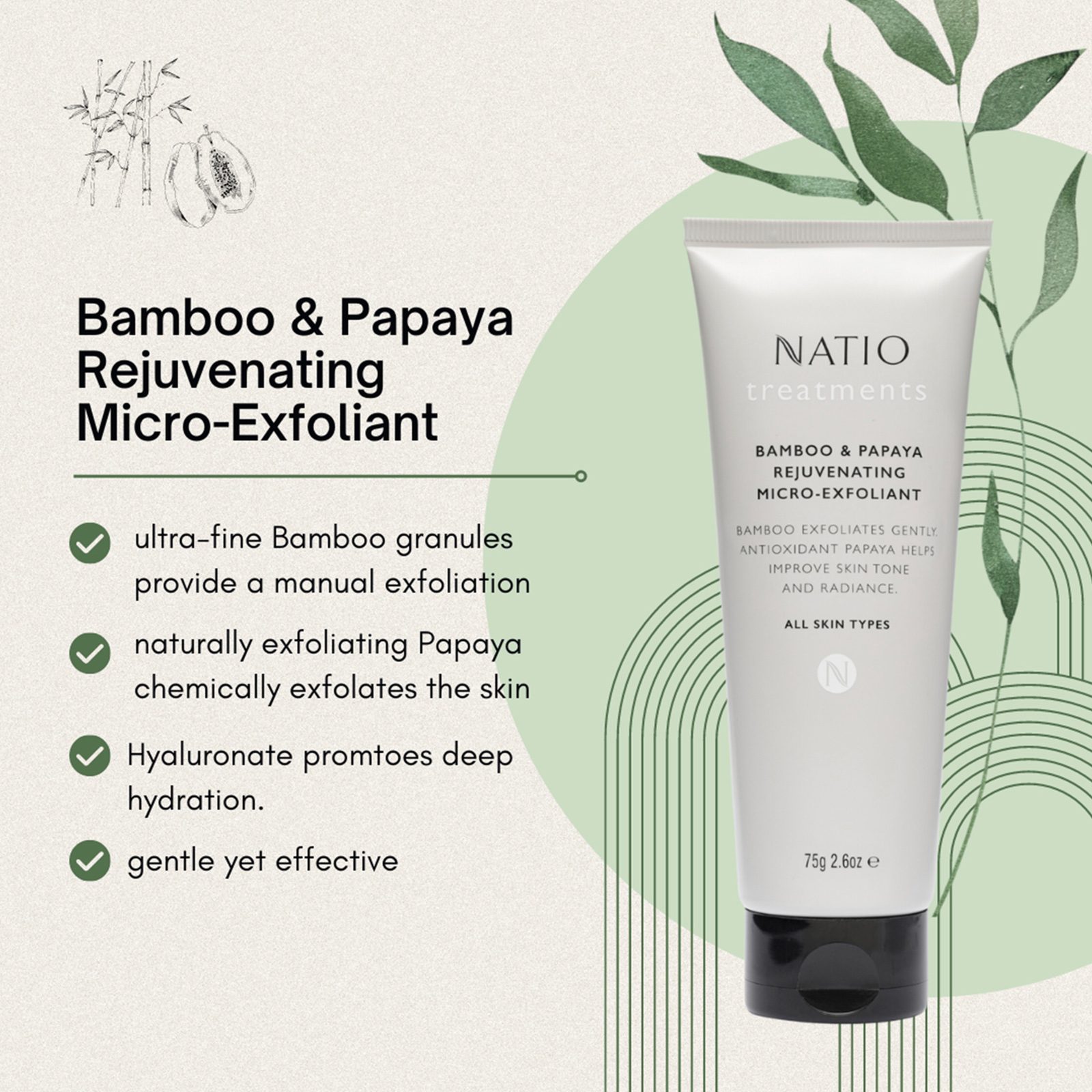 Treatments Bamboo & Papaya Rejuvenating Micro-Exfoliant • 75gm