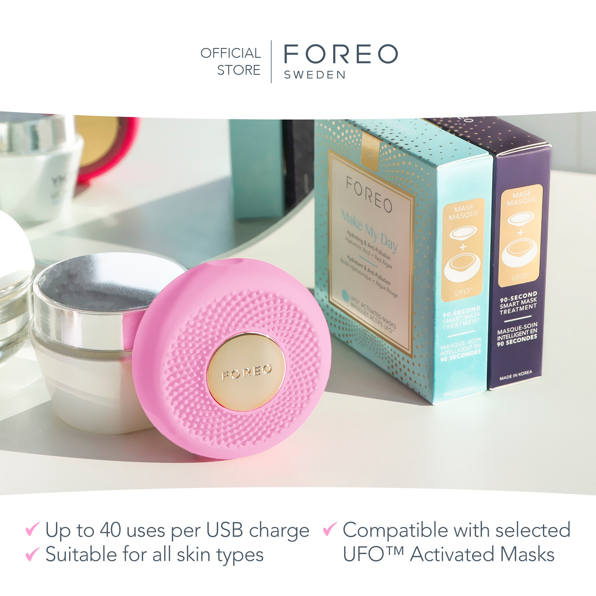 UFO Mini Smart Face Treatment • Pearl Pink