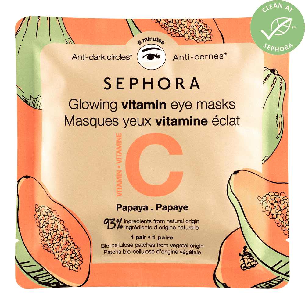Vitamin Eye Masks - Bio-cellulose Eye Patches • Papaya + Vitamin C (Anti-Dark Circles)