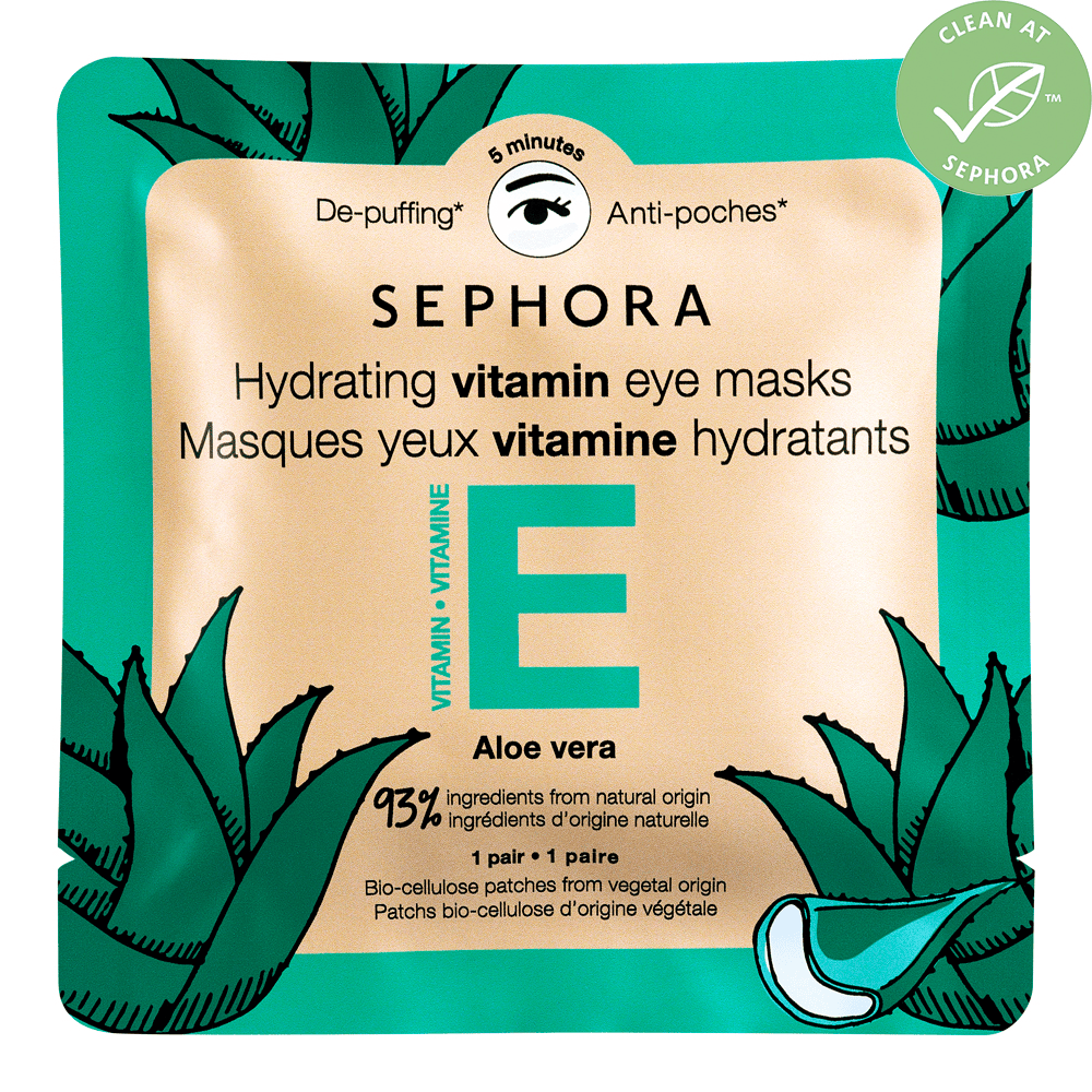 Vitamin Eye Masks - Bio-cellulose Eye Patches • Aloe Vera + Vitamin E (De-puffing)