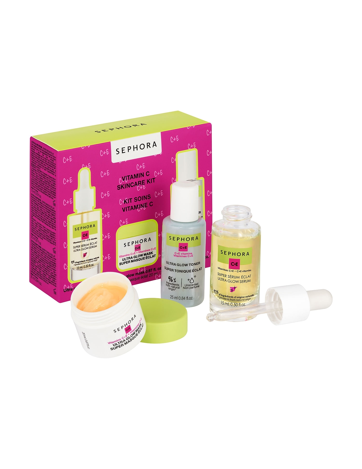 Vitamin C Skincare Kit - Mini Serum + Mini Toner + Mini Mask