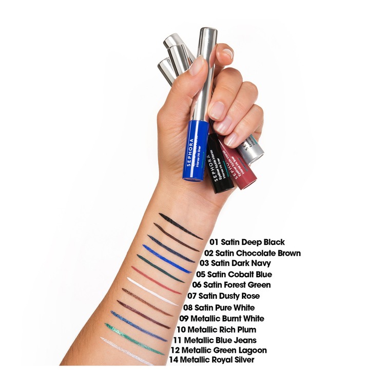 Intense Ink Waterproof Liquid Eyeliner • 14 Metallic Royal Silver