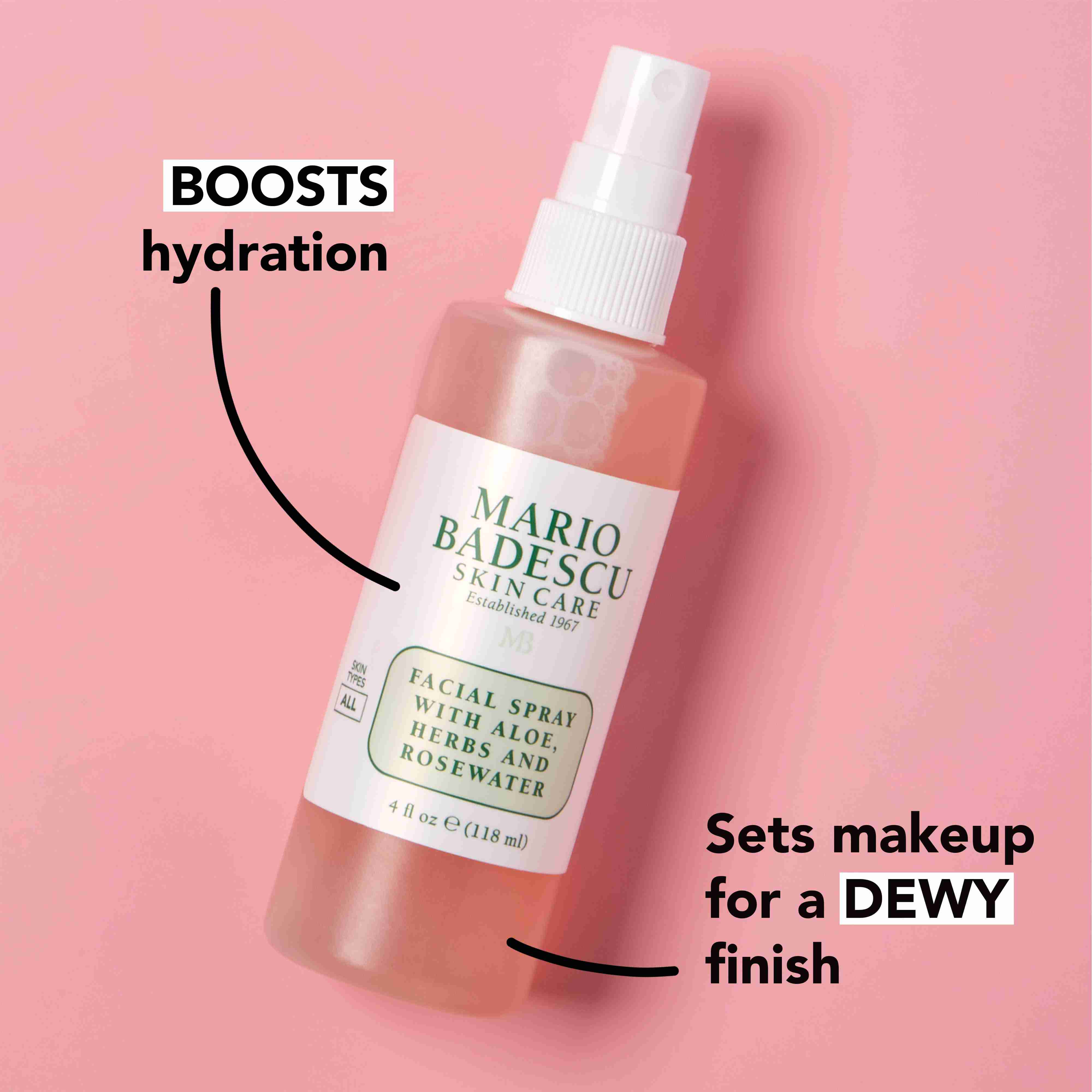 Facial Spray With Aloe, Herbs and Rosewater • 118ml