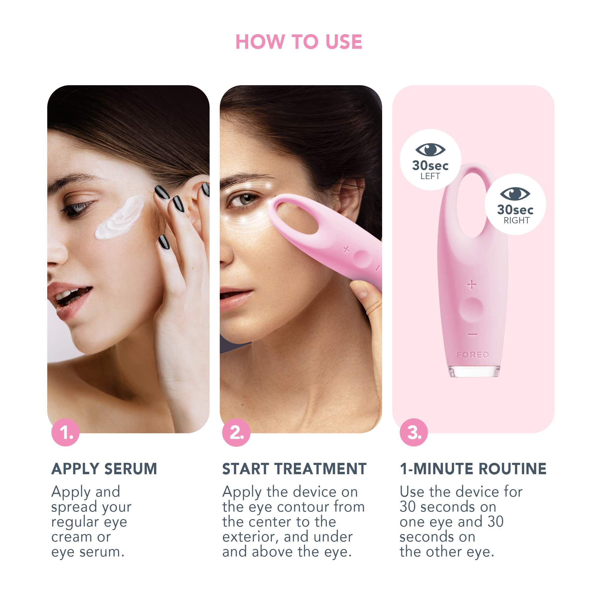 IRIS™ Illuminating Eye Massager • Petal Pink