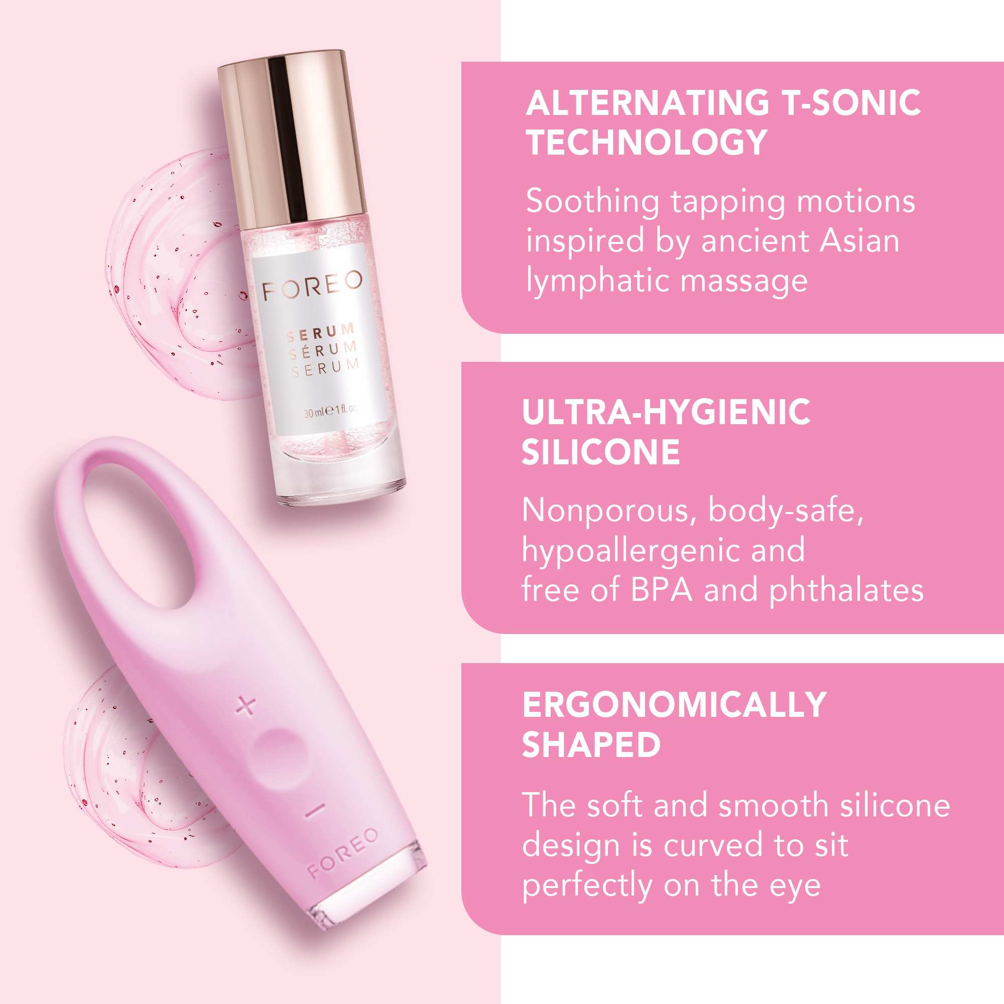 IRIS™ Illuminating Eye Massager • Petal Pink