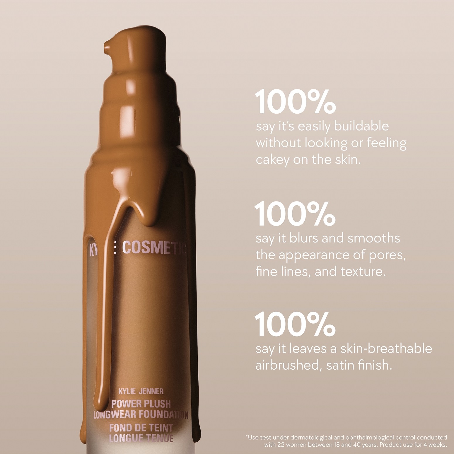 Kylie Cosmetics Power Plush Longwear Foundation • 3.5W Warm