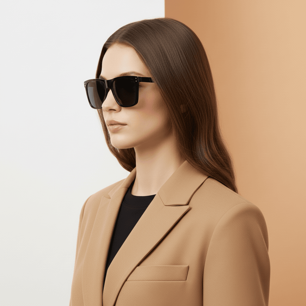 Black Rectangle Sunglasses for Men