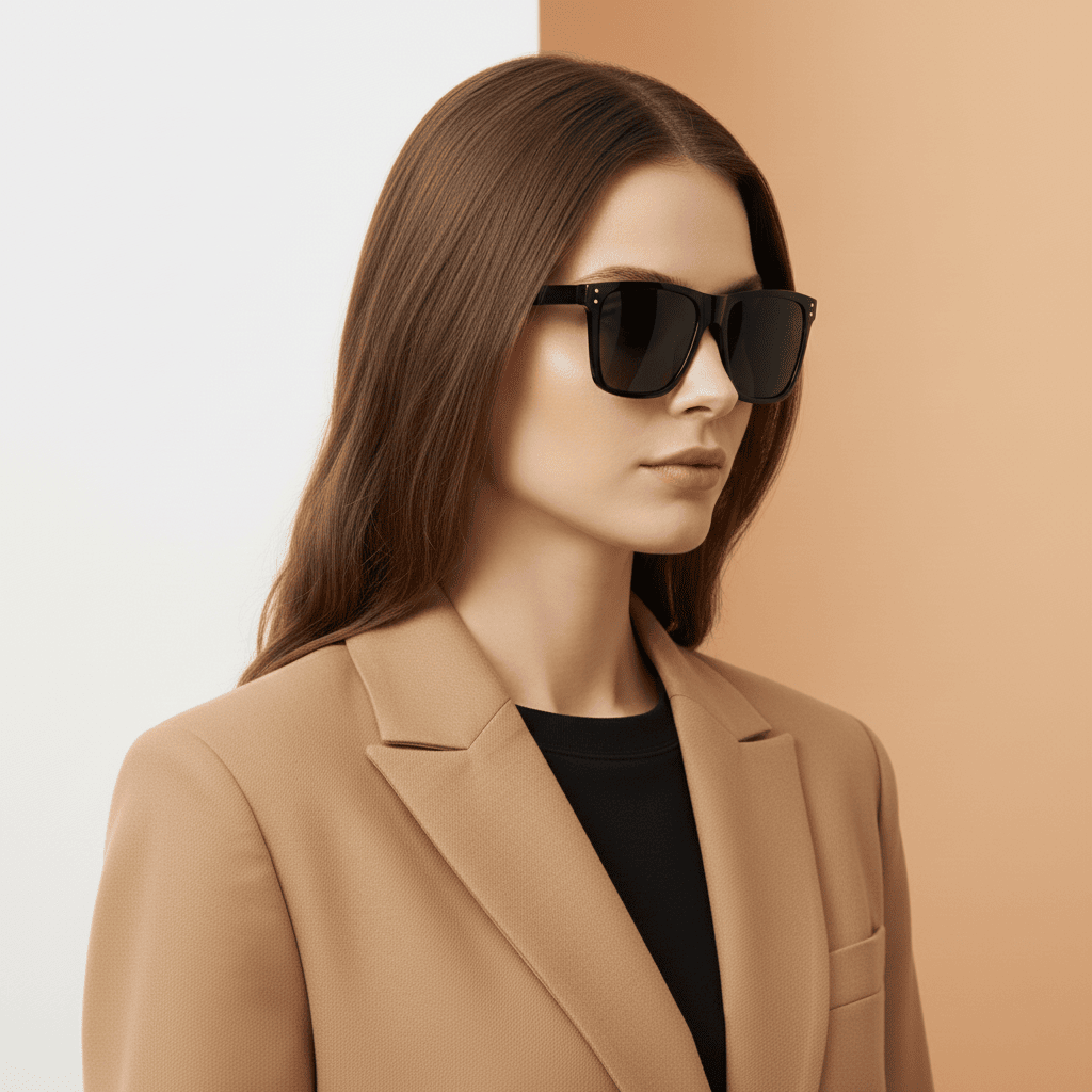 Black Rectangle Sunglasses for Men