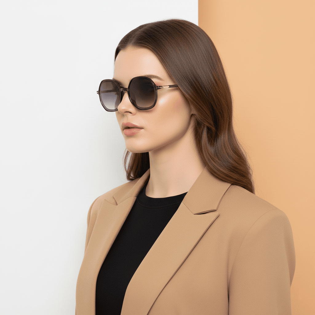 Transparent Hexagon Sunglasses for Women