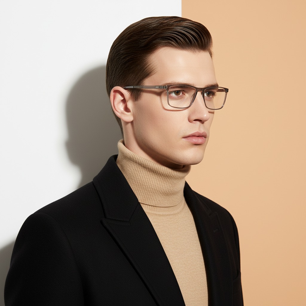 Grey Rectangle Frame for Men +VIBE