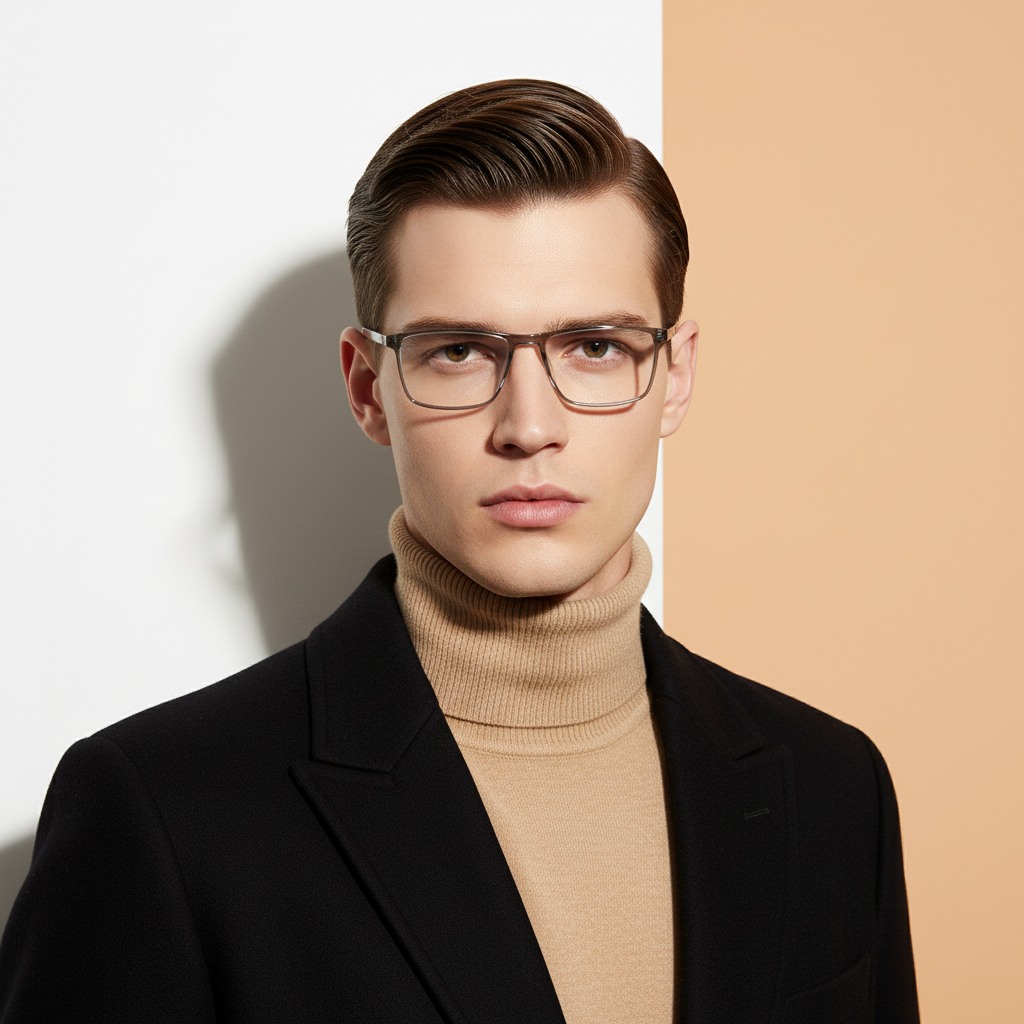 Grey Rectangle Frame for Men +VIBE