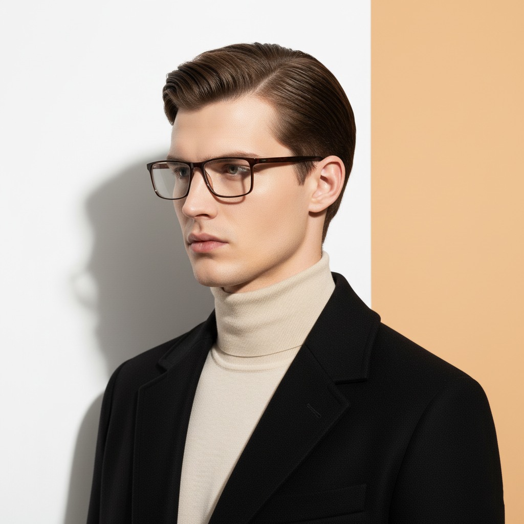 Brown Rectangle Frame for Men +VIBE
