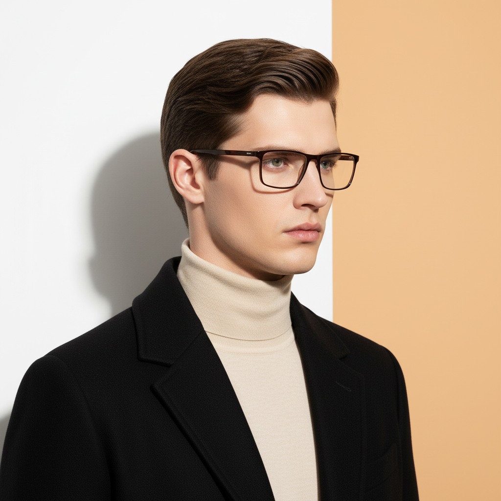 Brown Rectangle Frame for Men +VIBE