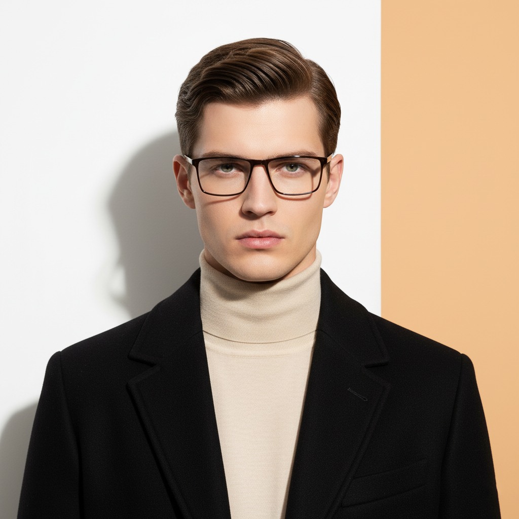 Brown Rectangle Frame for Men +VIBE