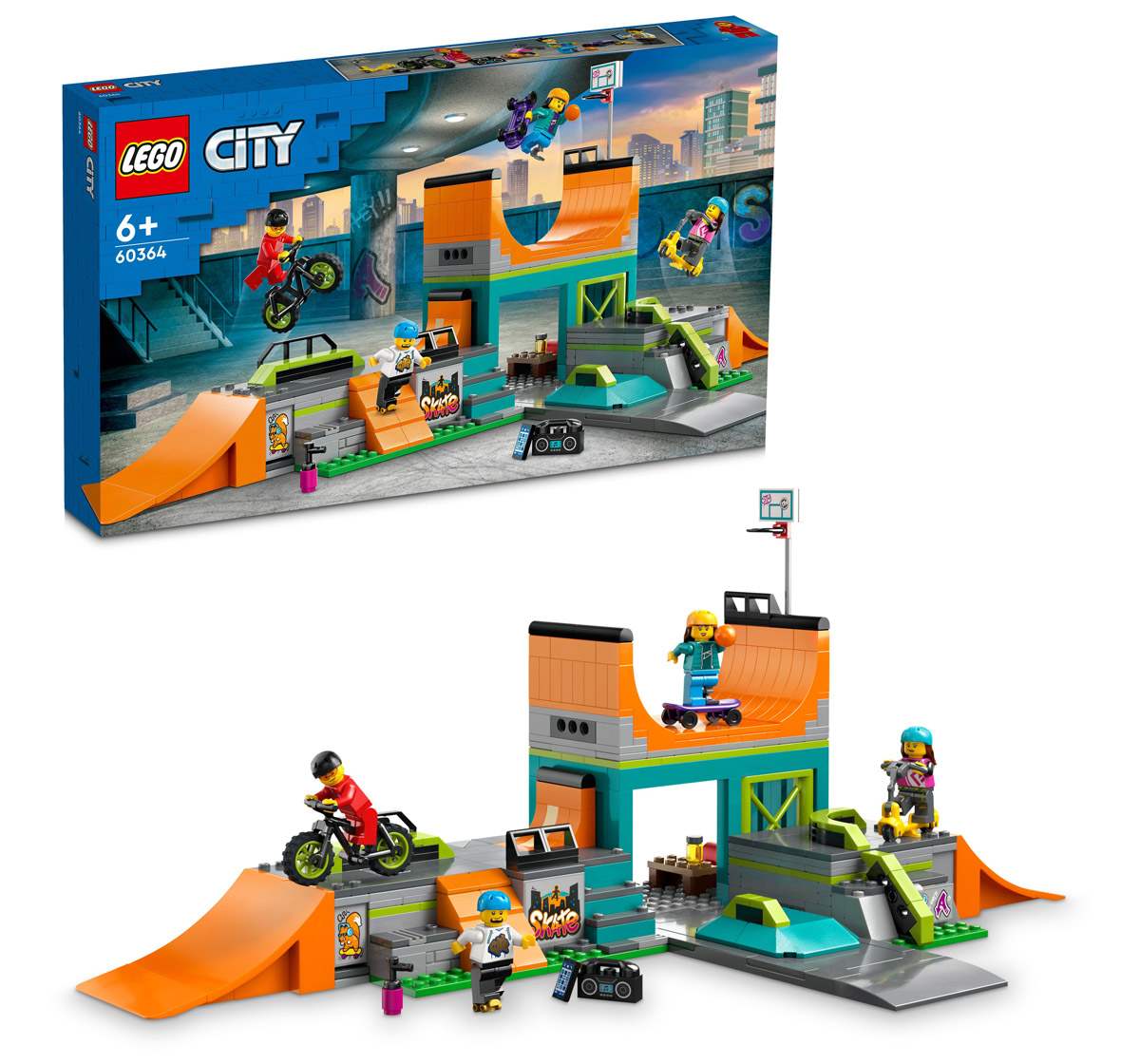 Lego City Street Skate Park 60364 Building Toy Set Multicolour For Kids Ages 6Y+ (454 Pieces)