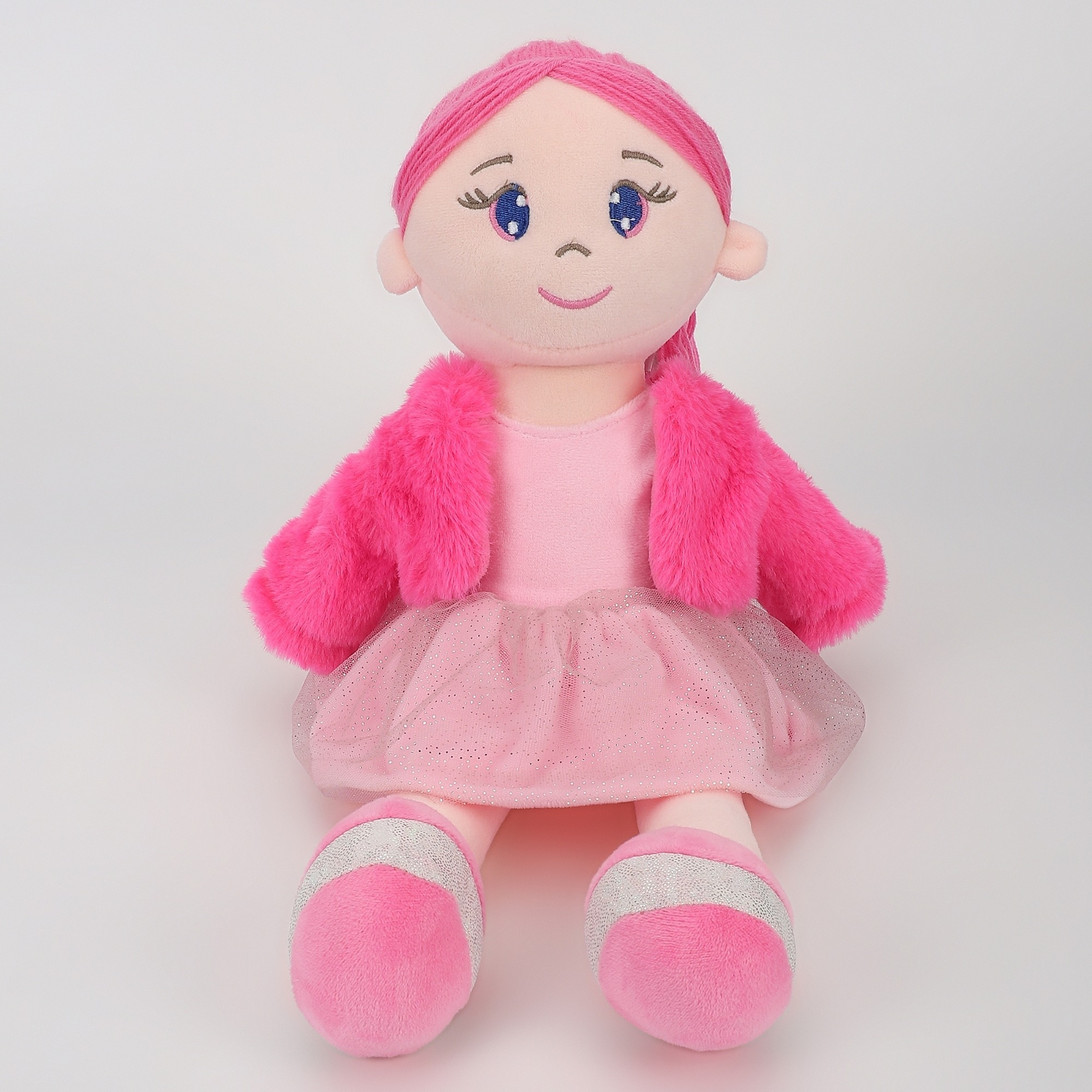 Mirada 42cm Elena with Pink Jacket Rag Doll Toy