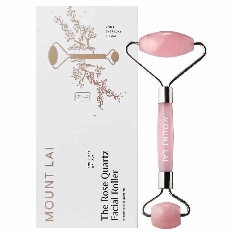 DePuffing Rose Quartz Facial Roller • 200g