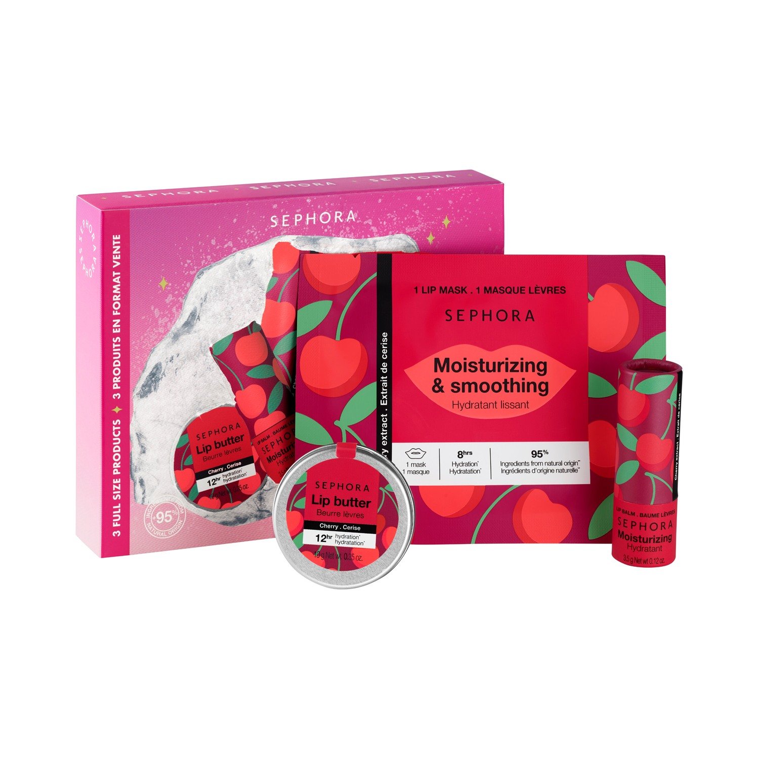 Moving Lights Cherry Lip Set (Holiday Limited Edition) • 3pc