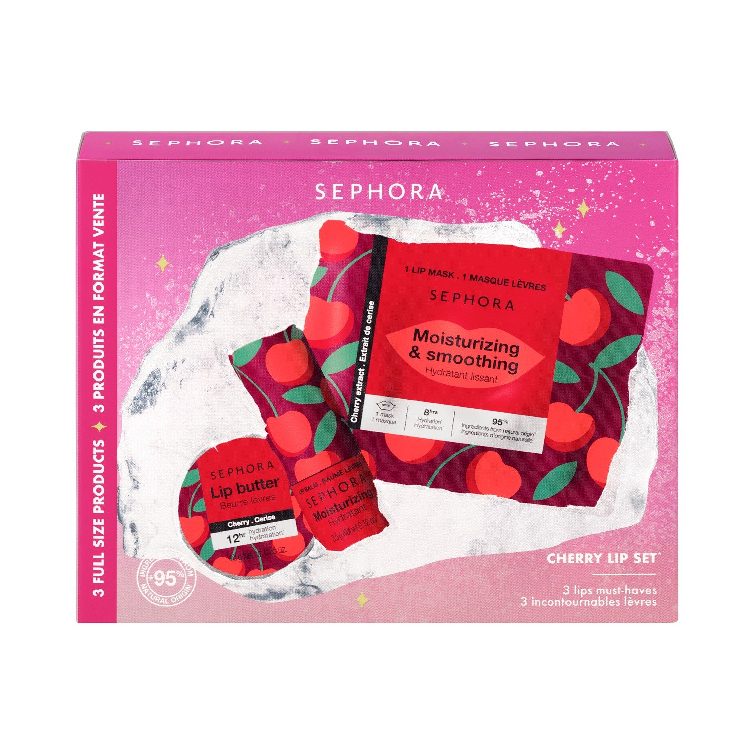 Moving Lights Cherry Lip Set (Holiday Limited Edition) • 3pc