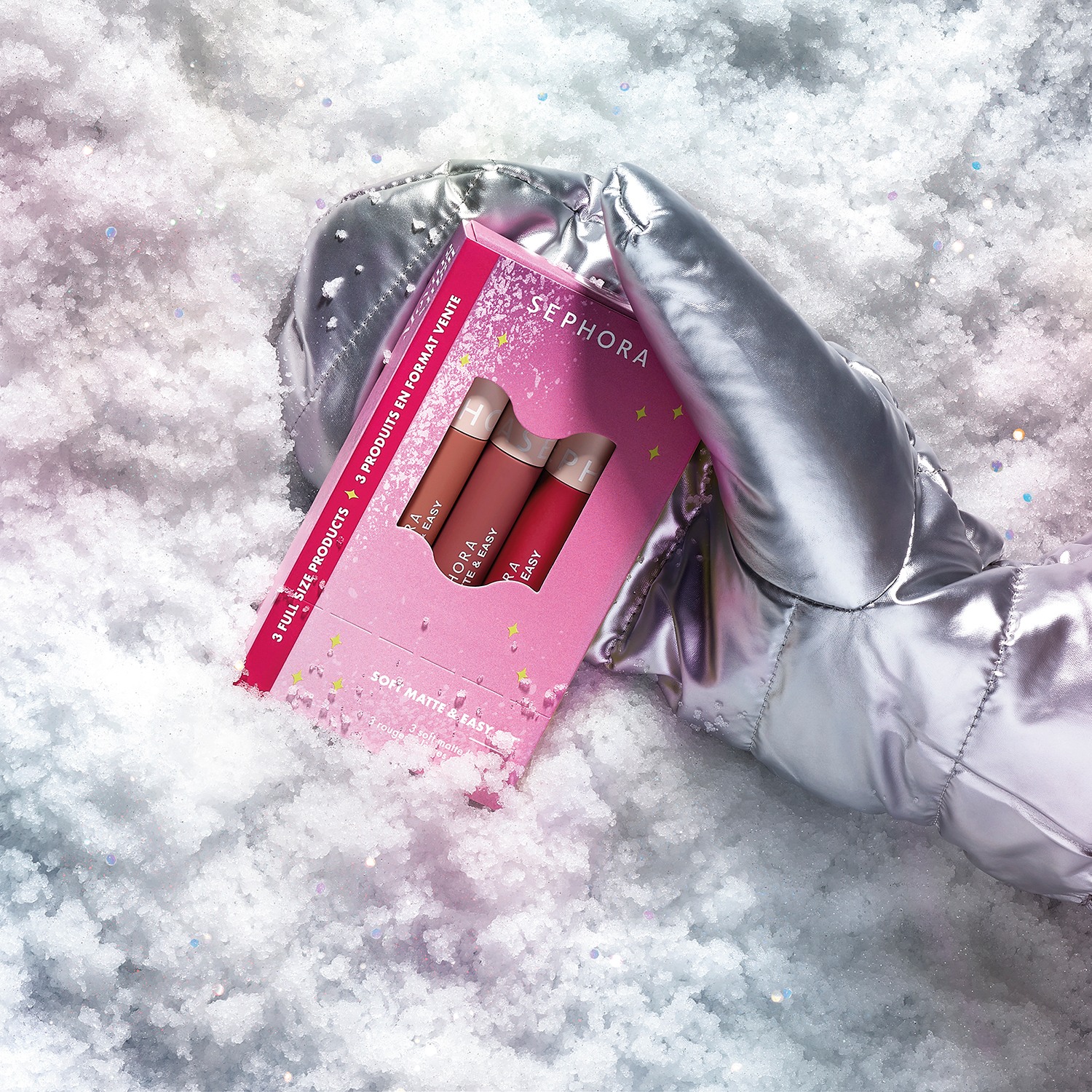 Sephora 3点セット　セフォラ　新品未使用 Moving Lights Soft Matte and Easy Set (Holiday Limited Edition) • 3pc